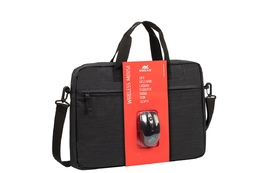 Notbuk üçün çanta RIVACASE 8038 black laptop bag 15.6" + wireless mouse /16 BUNDLE 06