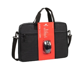 Notbuk üçün çanta RIVACASE 8038 black laptop bag 15.6" + wireless mouse /16 BUNDLE 06