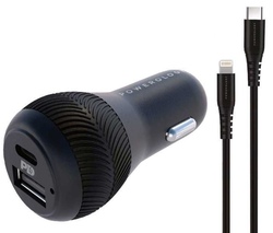Powerology Dual Port Car Charger with Type-C to Mfi Lighting Cable 0.9M