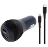 Powerology Dual Port Car Charger with Type-C to Mfi Lighting Cable 0.9M