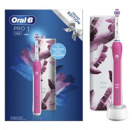 Elektrik diş fırçası Oral-B Pro 750, Çəhrayı