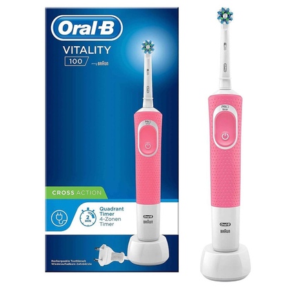Elektrik diş fırçası Oral-B D100 3D White, Çəhrayı