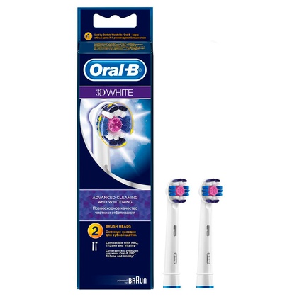 Elektrik diş fırçası başlığı Oral-B 3D White, 2 ədəd